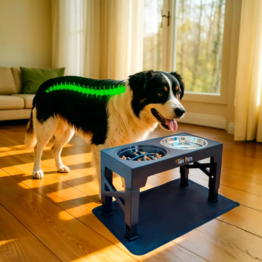 border collie buena postura comedero Tofi Pets